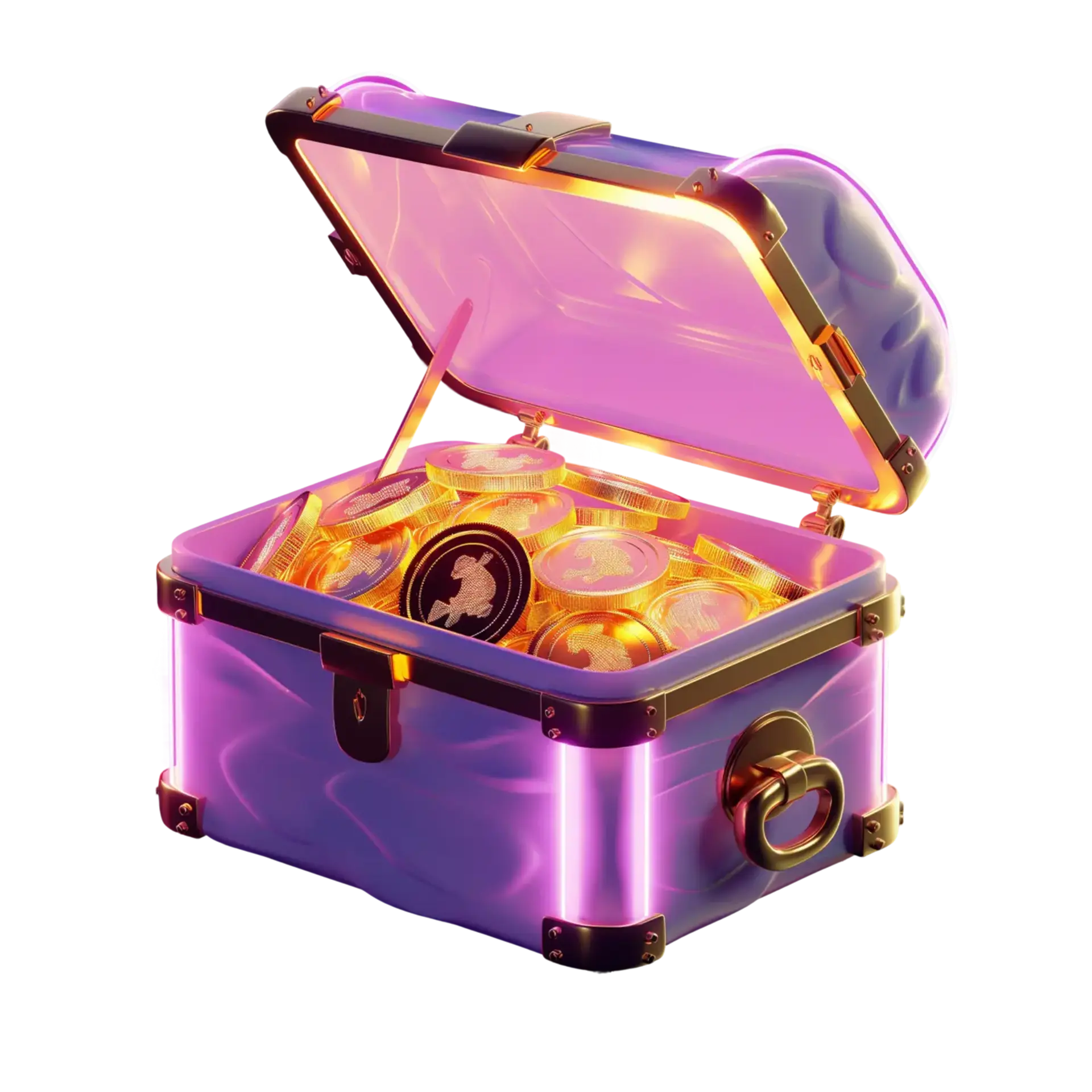 Treasure chest with gold coins